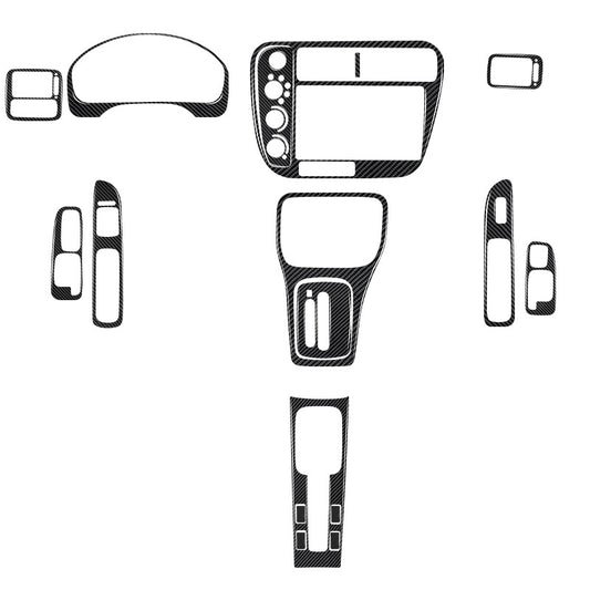 17Pcs Carbon Fiber Interior Full Set Cover Trim Kits for Honda for Civic 1999-2000