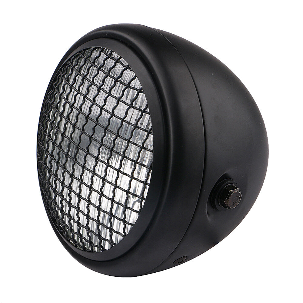 Motorcycle 7 Headlight lamp+Grill Projector for Harley Chopper Bobber Cafe 12V