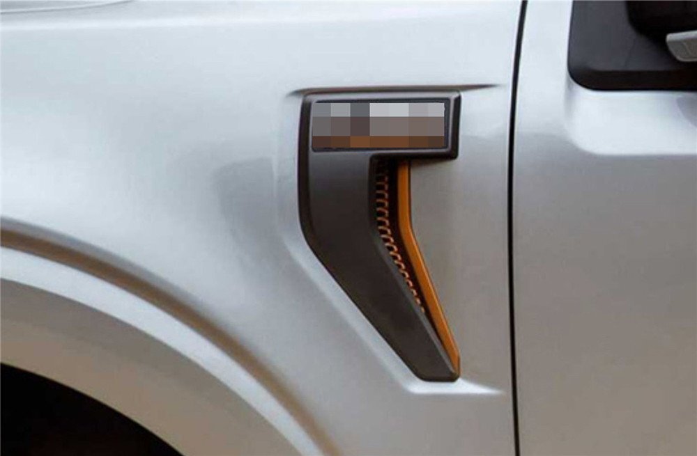 4¡ÁChrome ABS Side Fender Badge Emblem Air Vent Cover Fit for Ford F150 2021-2023