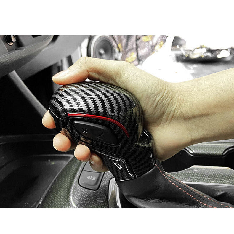2pcs Carbon Fiber Interior Gear Shift Knob Cover Trim for Chevy Blazer 2019-2022