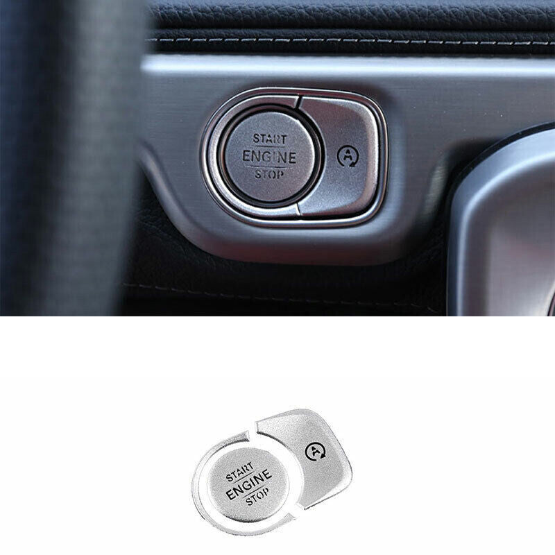for Benz GLE GLS 2020-22 Silver Aluminum Ignition Switch Start Button Frame Trim