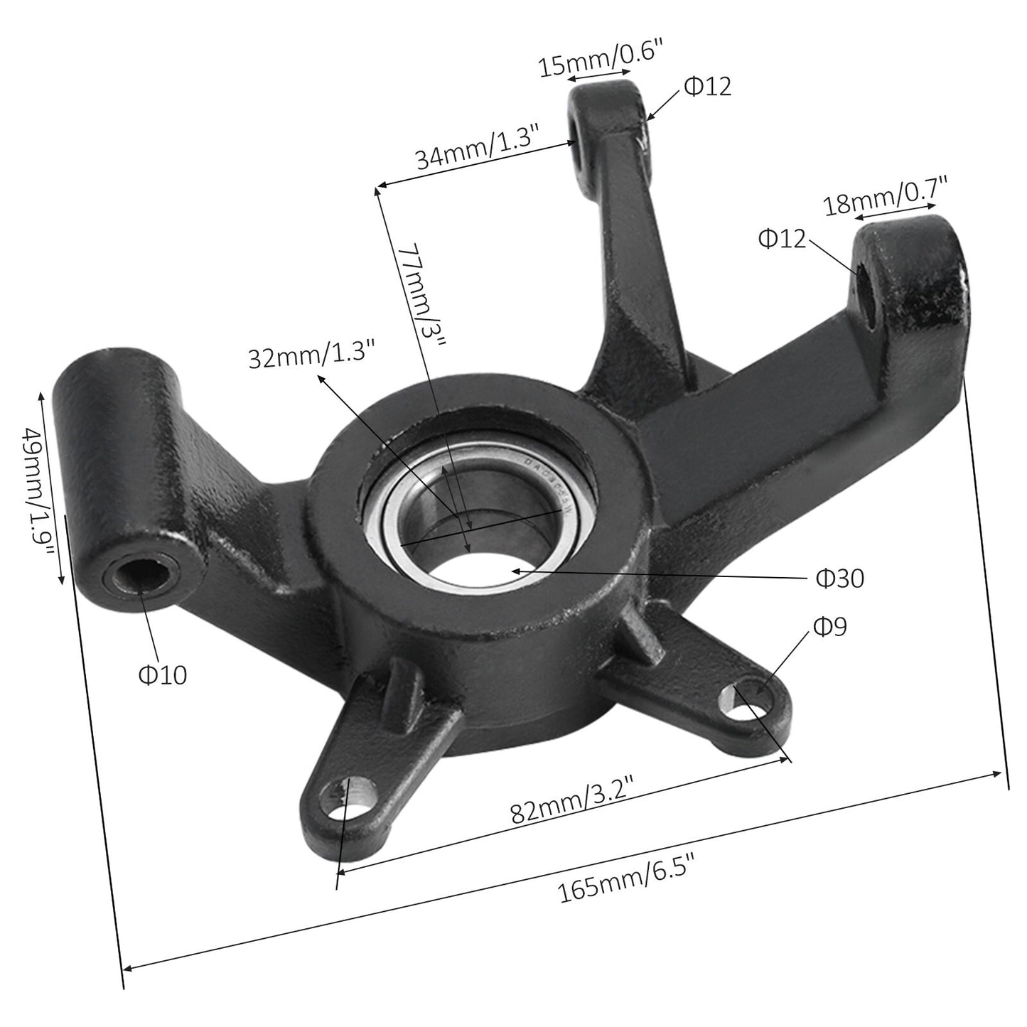 2-Piece Steering Joint Spindle Wheel Bearing Set for Custom Go-Karts, ATVs, and Four-Wheel Off-Road Vehicles