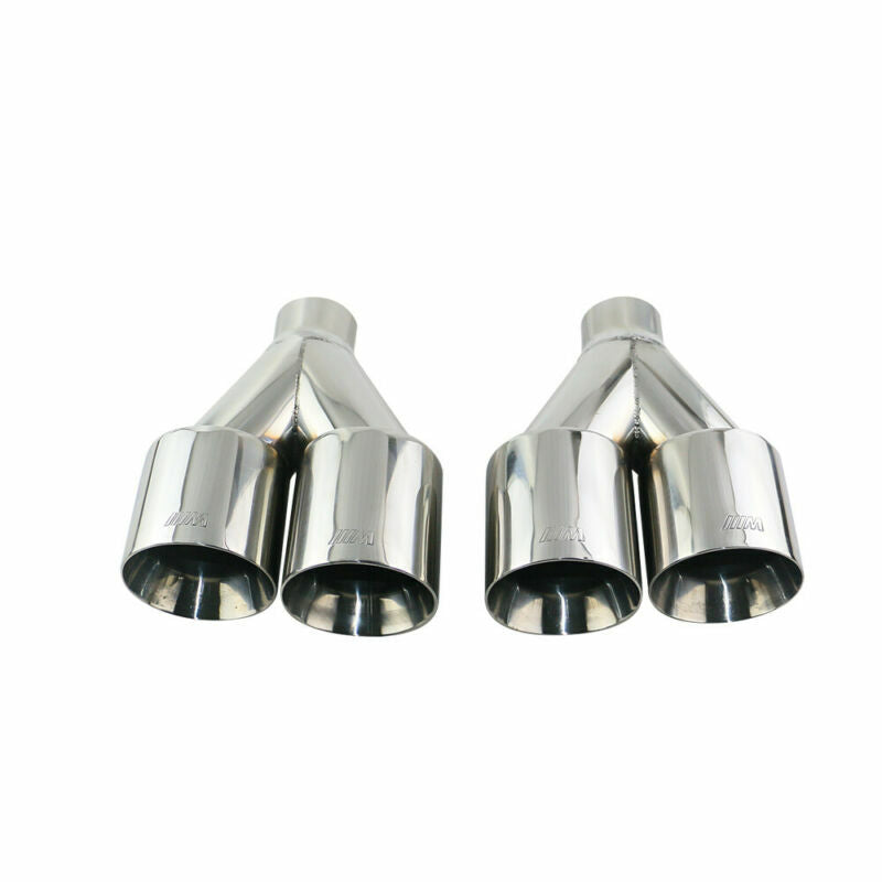 2PCS 2.5'' ID Universal Polished Dual Exhaust Tips 4 OD Tail Pipe Fit for BMW M
