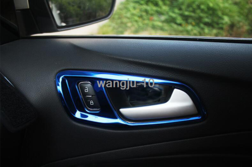 Blue Inner Door Handle Bowl Frame covers S.Steel for Ford Escape Kuga 2017-2019