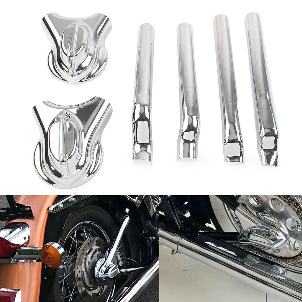 for Harley Softail FXST FXSTC FLSTC Rear for Phantom Swingarm Axle Cover Kit Chrome