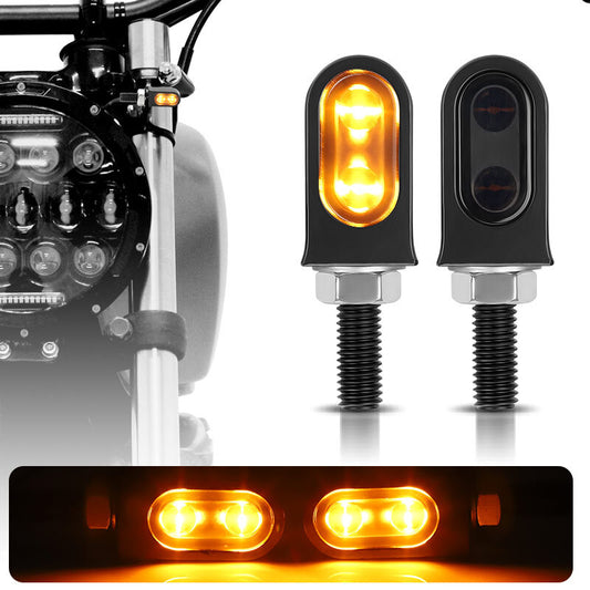 2PC Motorcycle for Mini LED Turn Signal Light Lamp Indicator Blinker Amber Universal