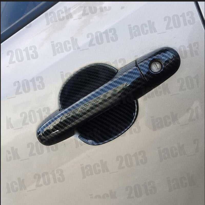 for Kia Forte 2009-2016 8PCS Glossy Carbon Fiber Side Door Handle Cover Trim