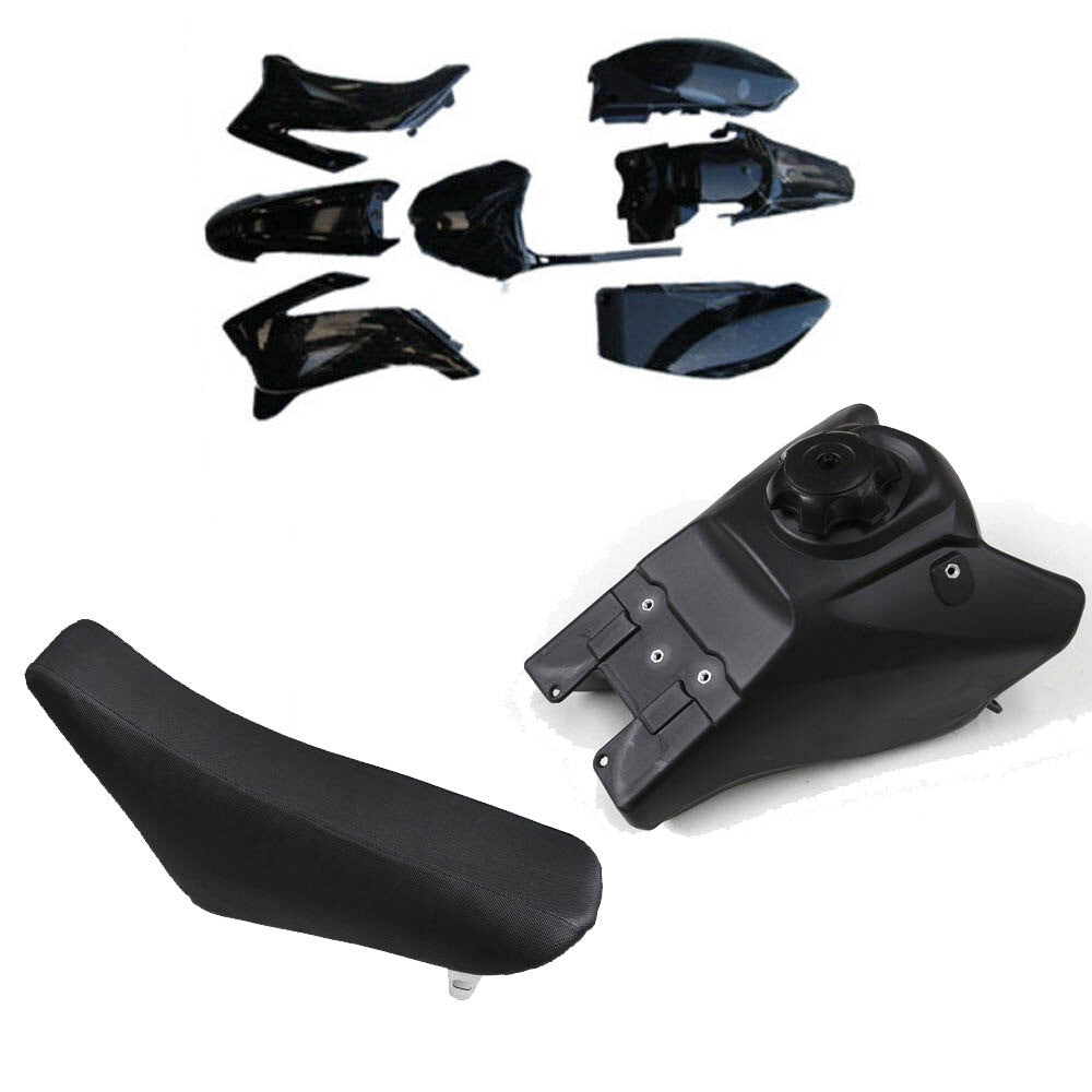 Black Plastics Fender Kit + Fuel Tank + for Seat for Yamaha TTR110 TTR 110 Pit Bike