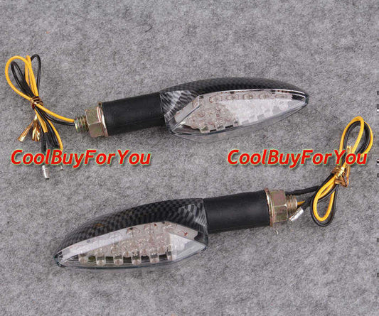 Plastic LED Bulbs Turn Signals Lights Winkers Stripe Black Set Universal 2x UK