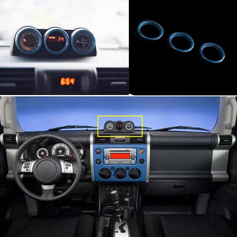 Car for Toyota FJ Cruiser 2007-14 Blue Middle Console Dashboard Clock Ring Trim