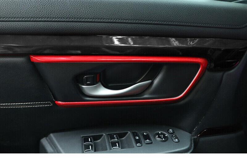 for Honda CR-V CRV 2017-2022 Bright Red Inner Door Handle Frame Cover Trim 4PCS