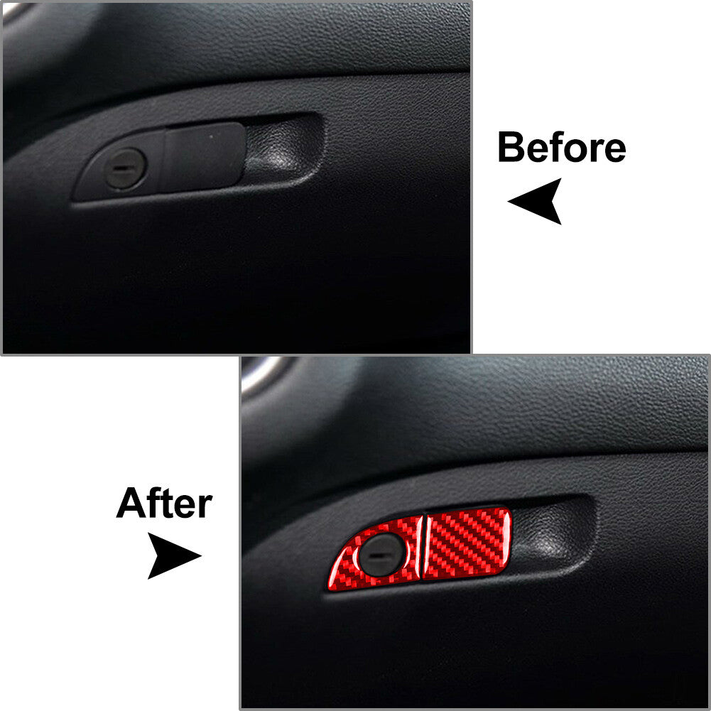 Carbon Fiber for Co -pilot Glove Box Handle Cover Trim FIT Doge for Challenger Charger