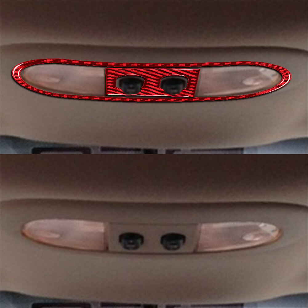 Carbon Fiber Interior Overhead Light Control Cover Trim for Ford F 150 FX4 Red