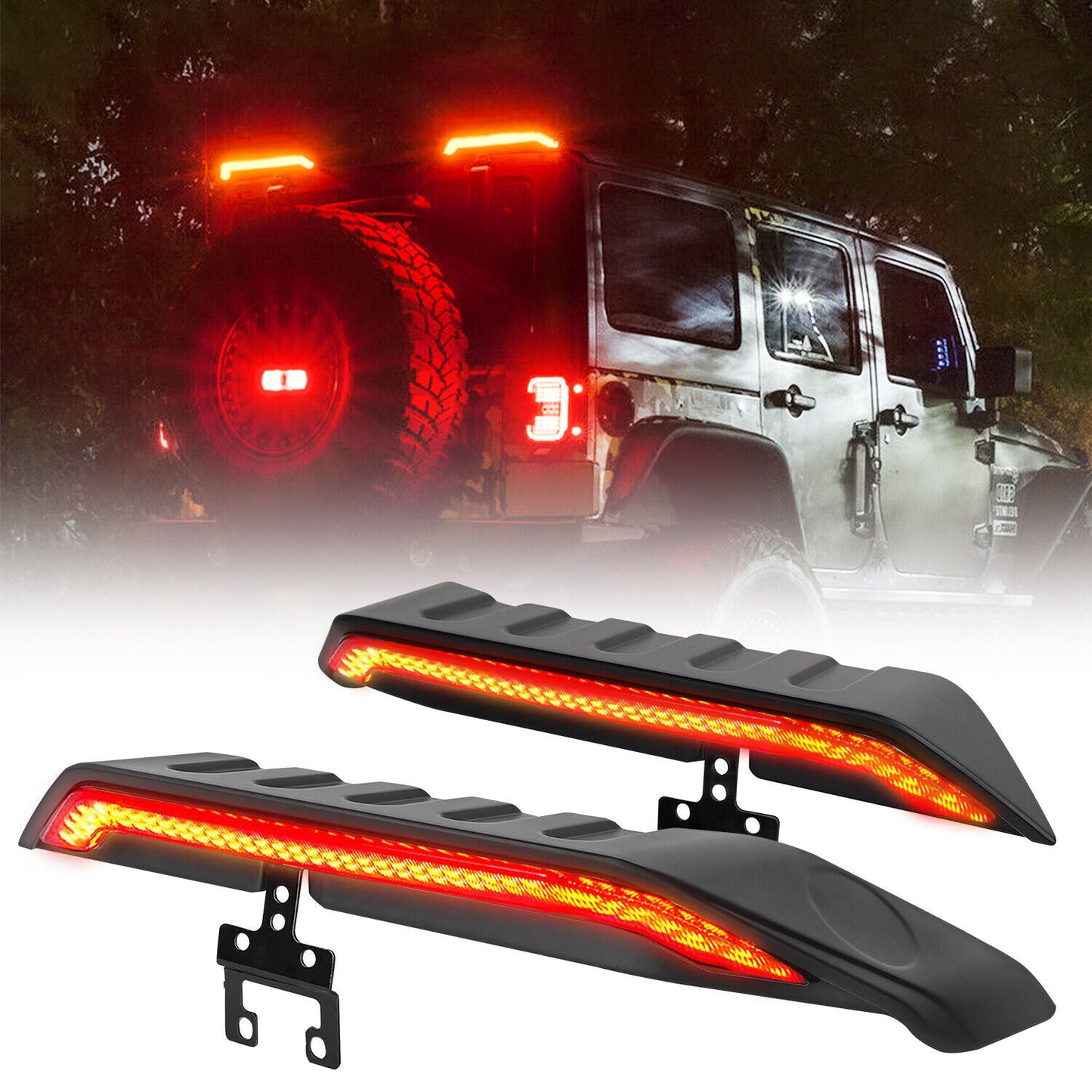 High-mounted roof LED brake and taillight reversing lights applicable to 07-18 for Jeep for Wrangler JK