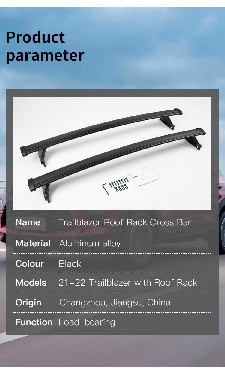 Aluminium for Chevrolet for Chevy Trailblazer Rack Rail Cross Bar Silver 2021-2022