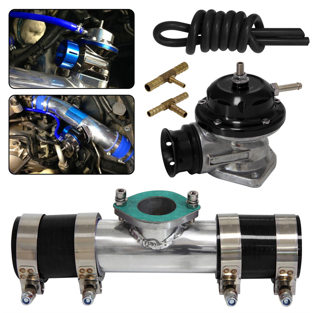 Type-RS 30PSI Blow Off Valve BOV+51mm Flange Pipe Adapter Silicone Hose Kit BK