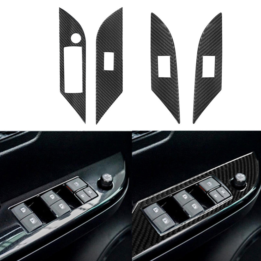 4X Carbon Fiber Door Control Cover Frame Trim for Toyota Hilux 2015-21 Type B
