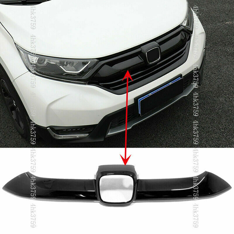 Front Grille Grilles Moulding Cover Trim for Honda CR-V 2019-2022 Glossy Black