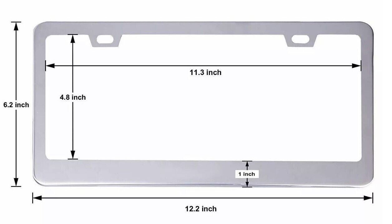2-piece car license plate frame cover, rear boot screw cap, chrome alloy, suitable for Jeeps