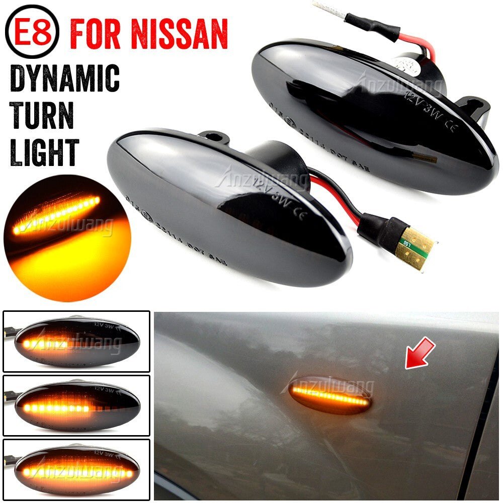 Dynamic Side Marker Turn Light for Nissan Dualis Qashqai Juke Micra March Note