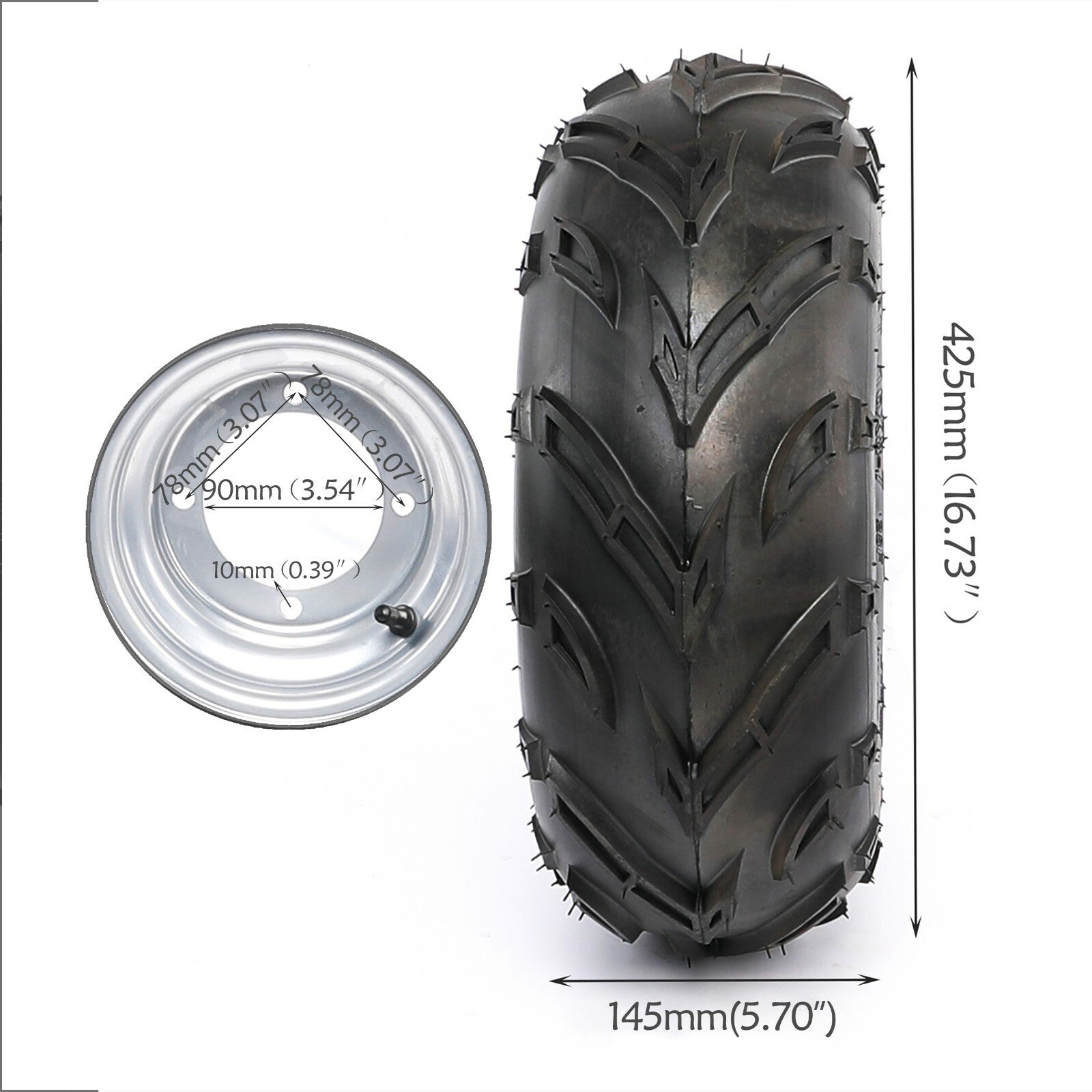 4pc Front Rear 7 Wheels 16x8-7 Tyre Rim 4 stud Go Kart Buggy Quad Lawn Mower