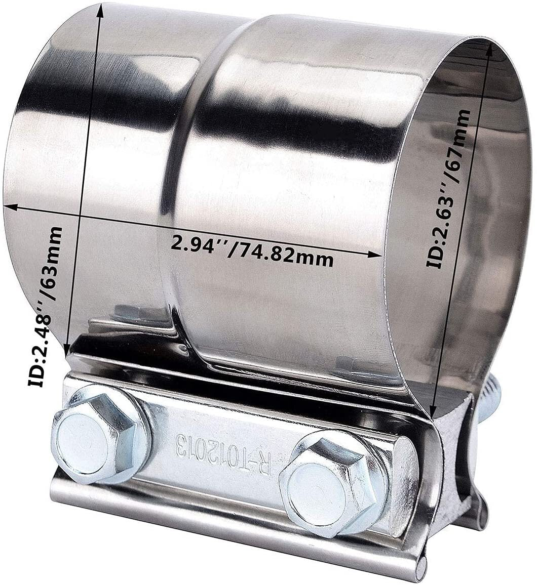 5-inch 2-pack Stainless Steel 304 Coil Connector Clamps for Heavy Duty Exhaust Belts