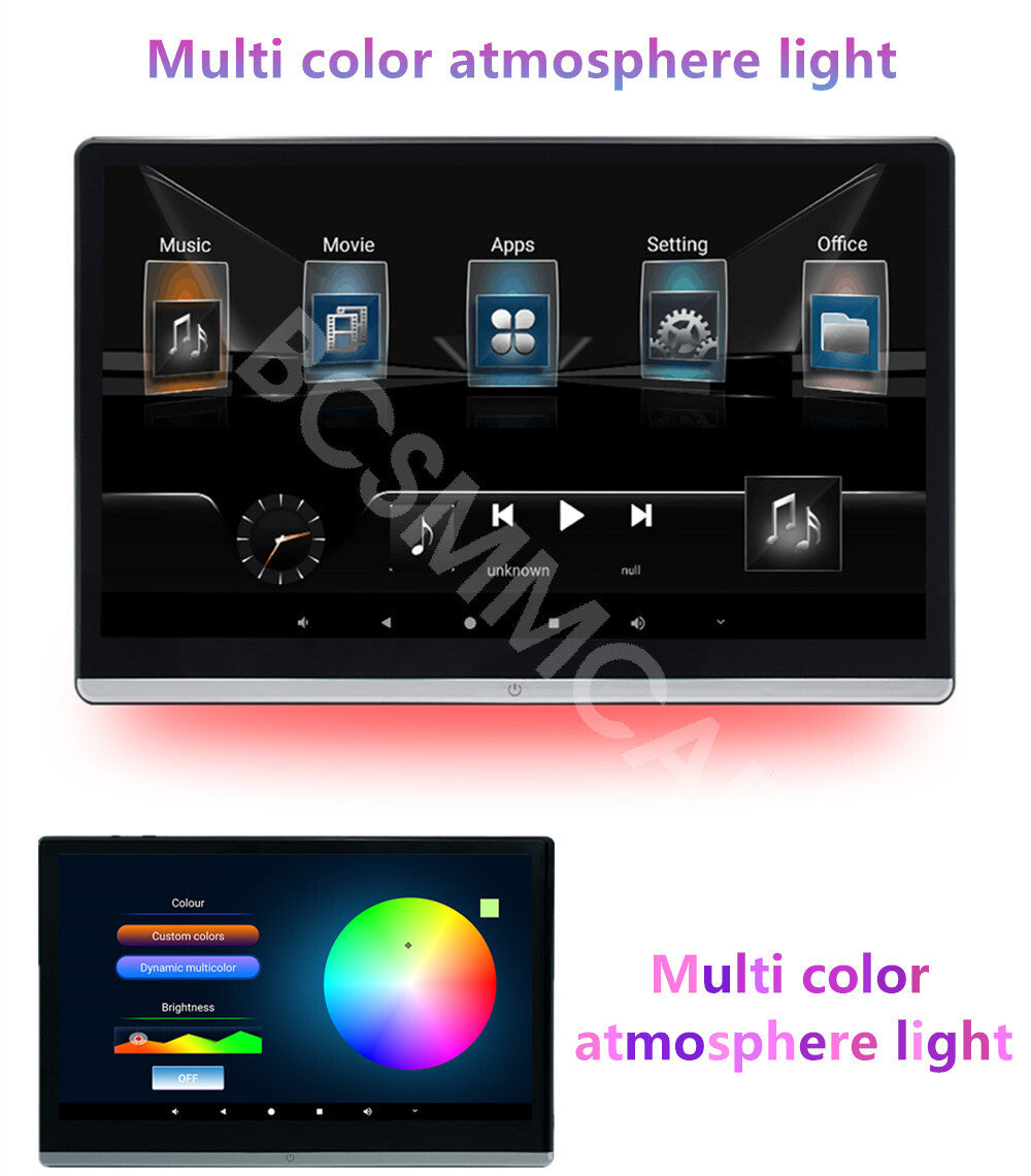 14in Android 12 Car Headrest Monitor MP5 Display Touch Screen MP5 BT WiFi HDMI