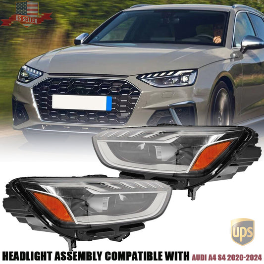 For 2020-2024 for Audi A4 2.0L S4 3.0L LED Headlight Assy Driver Passenger Side