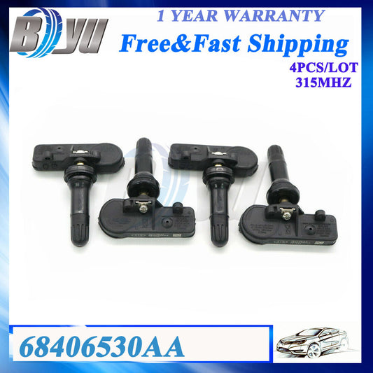 4pcs 315MHz TPMS Tire Pressure Sensor 68406530AA for Jeep for Dodge for Chrysler