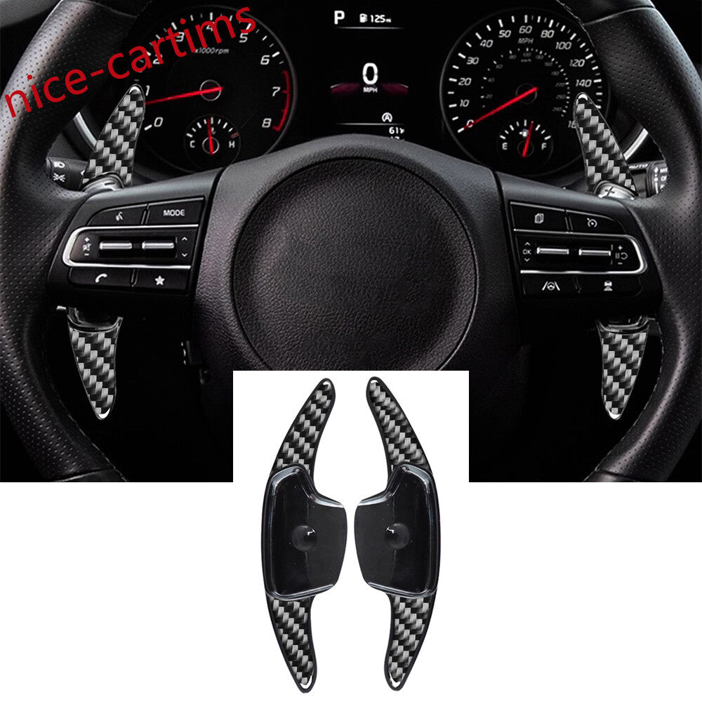 Steering Wheel Shift Paddle Shifter Extension for Kia K3 2019-23ABS/Carbon Fiber