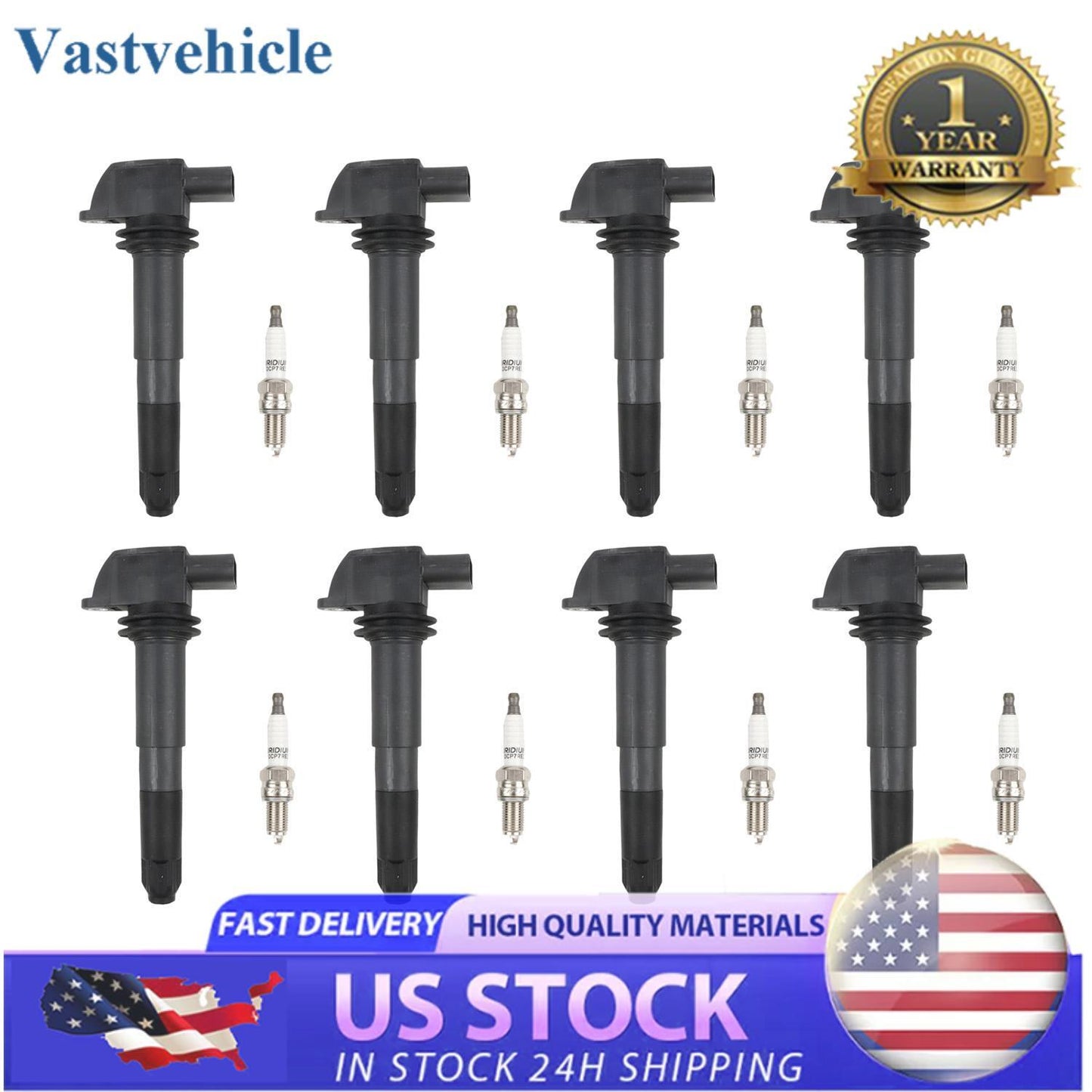 Ignition Coils  Iridium Spark Plugs for 2003-2006 for Porsche for Cayenne UF563+5308