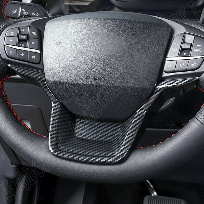 for Ford Explorer 2020-2021 ABS Carbon Fiber Steering Wheel Moulding Trim Cover