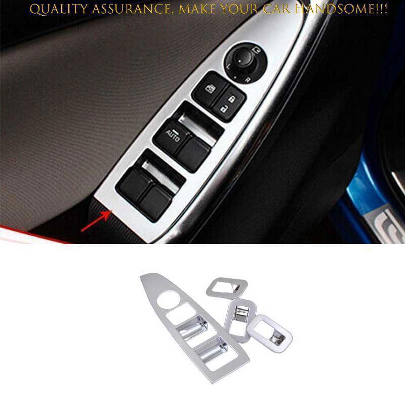 for Mazda CX-5 2013-15 Matte Silver Inner Window Lift Lock Switch Panel Trim 4X