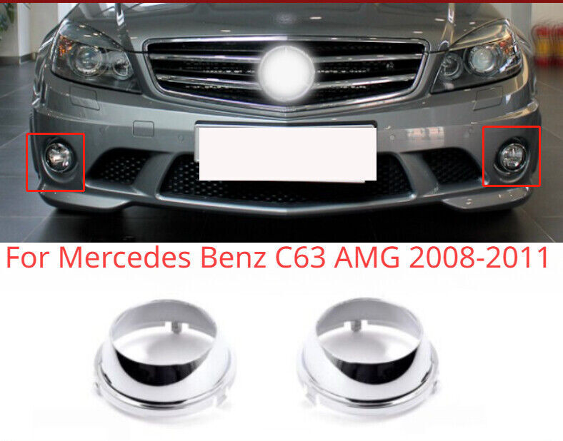 1 Pair Front Bumper Fog Light frame Fit for Mercedes Benz C63 AMG 2008-2011 2PCS