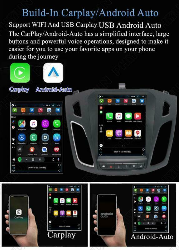 Android 10.1 Stereo Radio Wireless Carplay Android Auto For 2012-2017 for Ford Focus