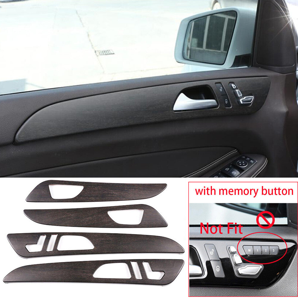 Oak Grain ABS Interior Door Panel Trim Cover for Benz GL GLE GLS ML W166 2013-19