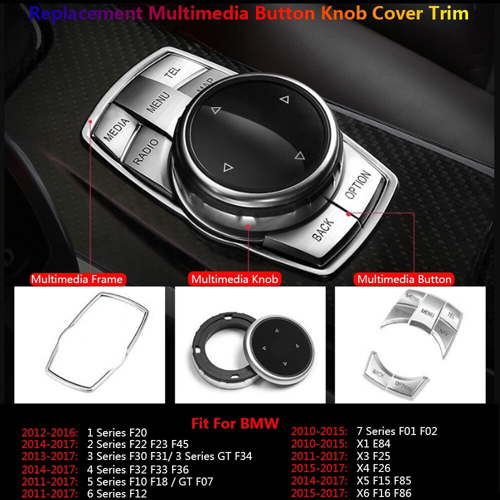 for BMW 1 3 5 7 X3 X4 X5 X6 F10 Car Gear Shif Knob Multimedia Buttons Cover Trim