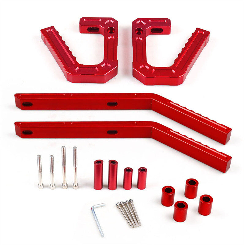 Red Rear+Front Roof Grab Grip Bar Pull Handles Kit For 2007-18 for Jeep for Wrangler JK