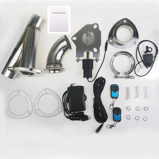 2.25-inch electric exhaust valve, butterfly dump valve, Y-tube manual and remote switch