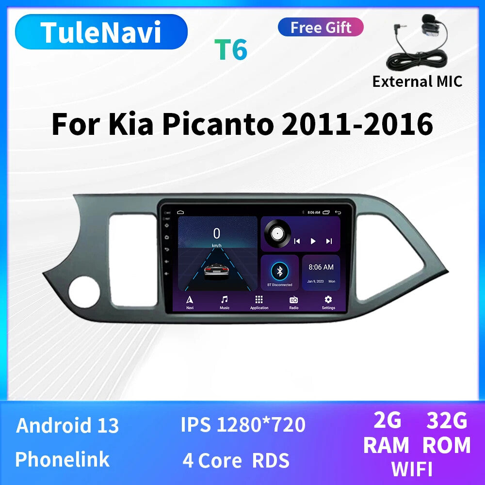 for KIA Picanto Morning 2011-2016 Car Radio 2+32GB LHD Multimedia Player GPS