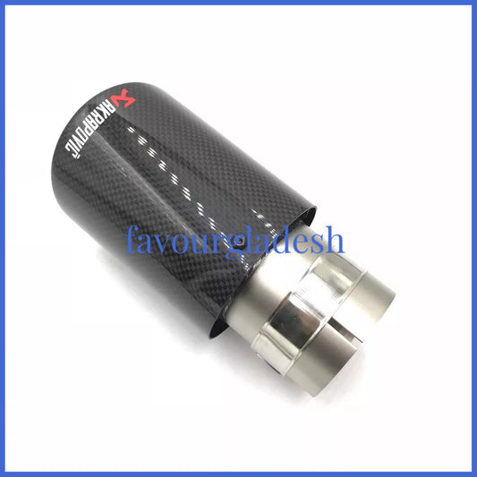 Universal AKRAPOVIC Exhaust Tip Muffler Carbon Fiber 63mm inlet 101mm outlet