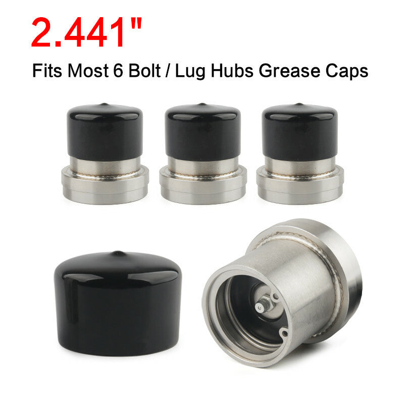 4 x 2.441 inch Stainless Steel Boat Trailer Bearing Partner Kit with Protective Grease Bra