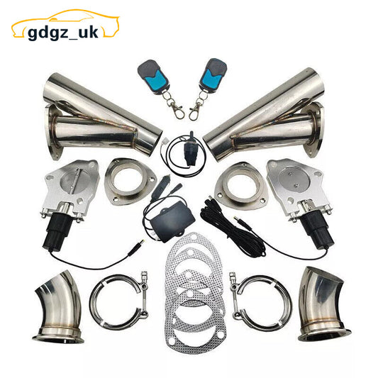 2.5 Dual Electric Exhaust Valve Control Motor Pipe Kit Manual  Remote Switch