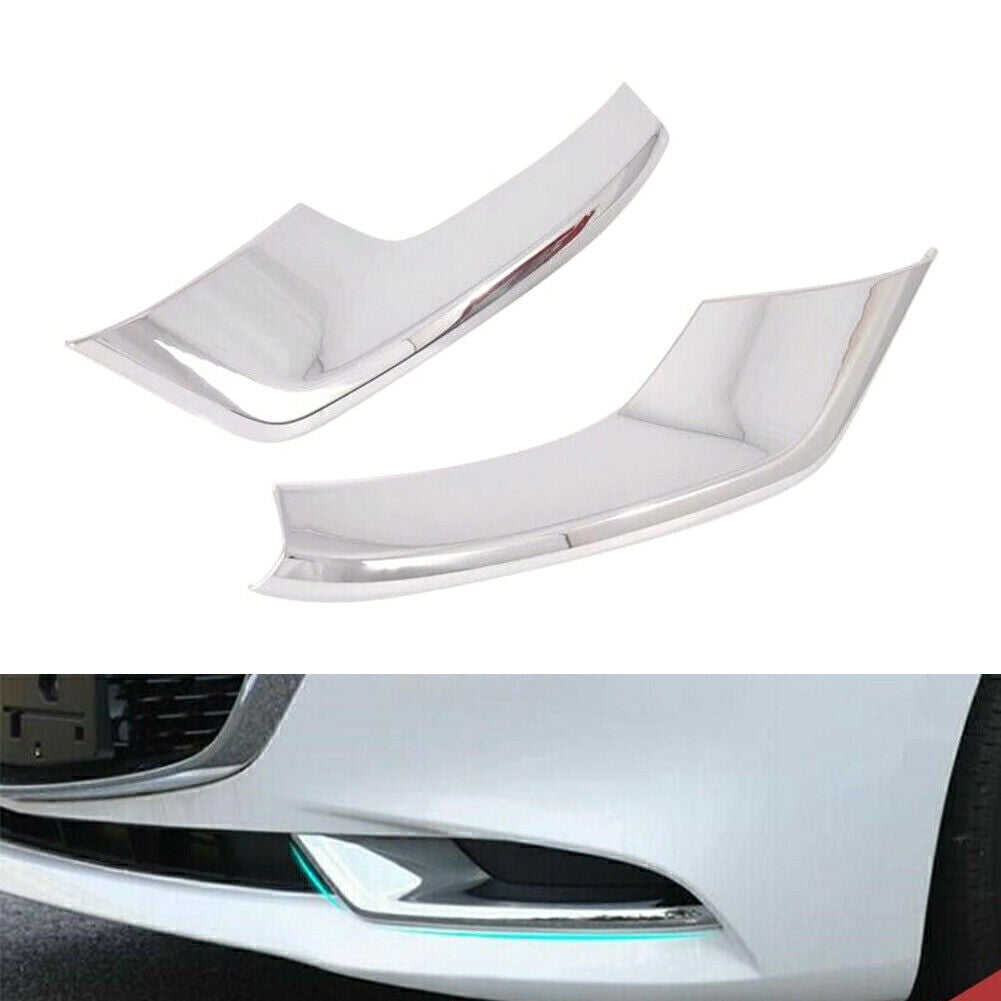 Front Fog Light Lamp Frame Cover Trim Chrome for 2019 2020 for Mazda 3 Sedan 2pcs