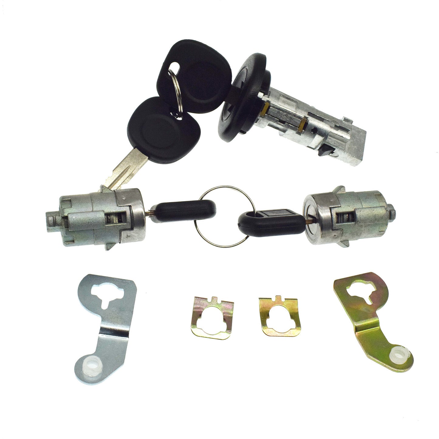 Ignition lock cylinder, key, and clip kit for Chevrolet for GMC Silverado Tahoe