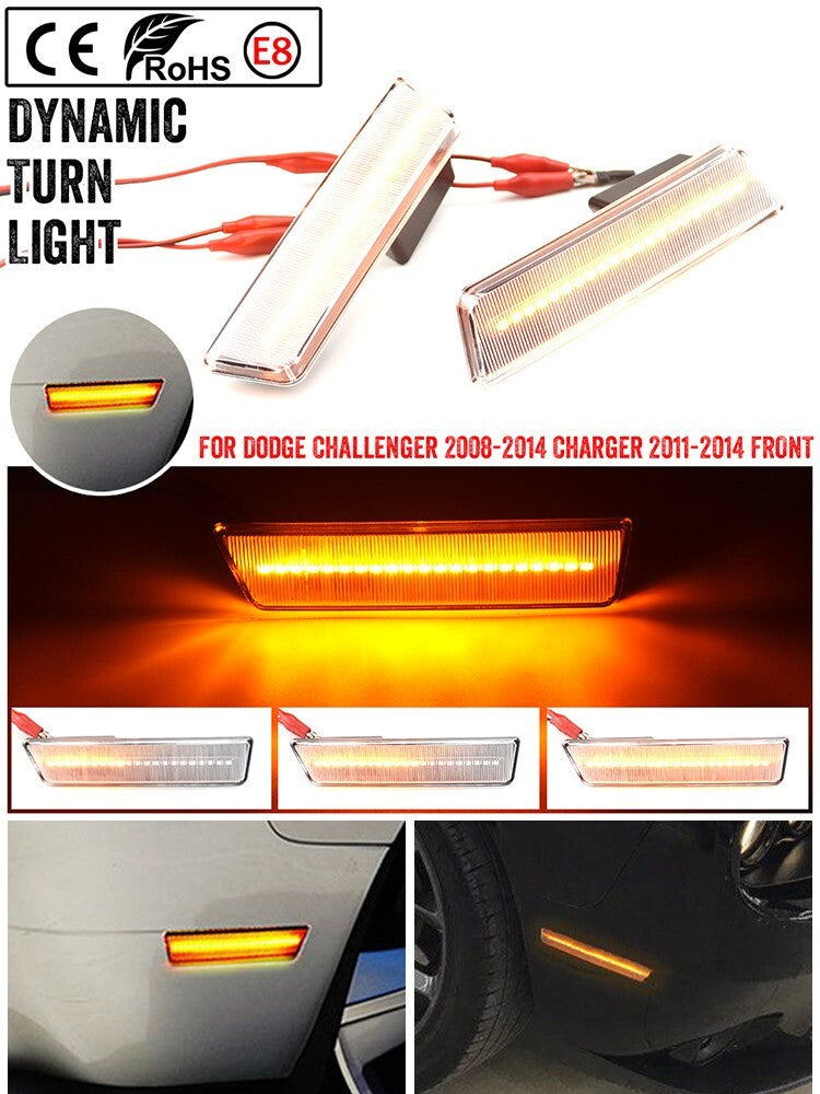 LED Dynamic Side Marker Light Turn Signal Light for Dodge for Challenger Charger