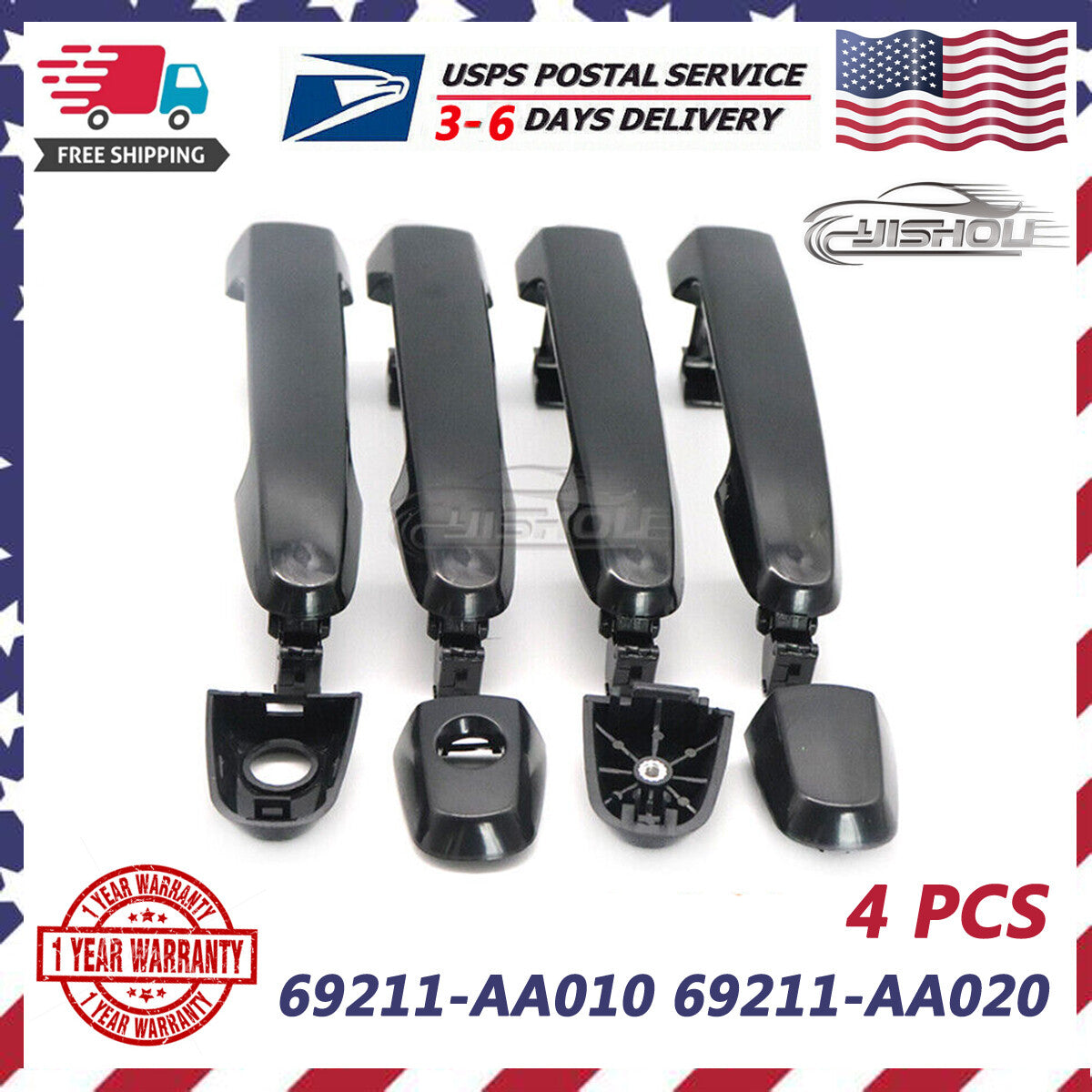 4PCS New Door Handle Front Rear Left Right for Toyota for Corolla Matrix 2003-2008