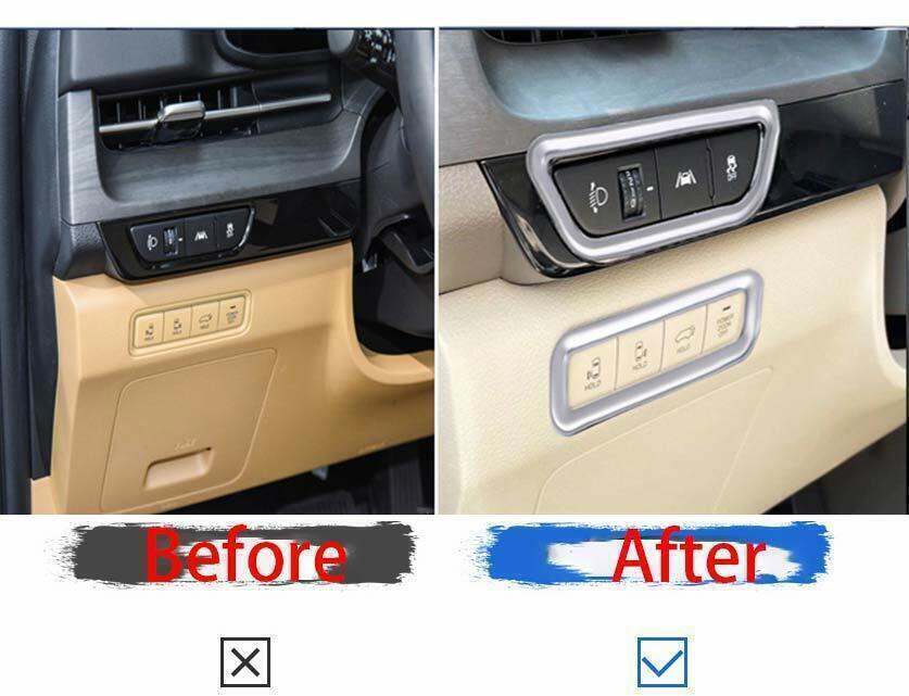 Center ConsoleHeadlight Button Cover Trim for Kia Carnival 2022-23 Matte Silver