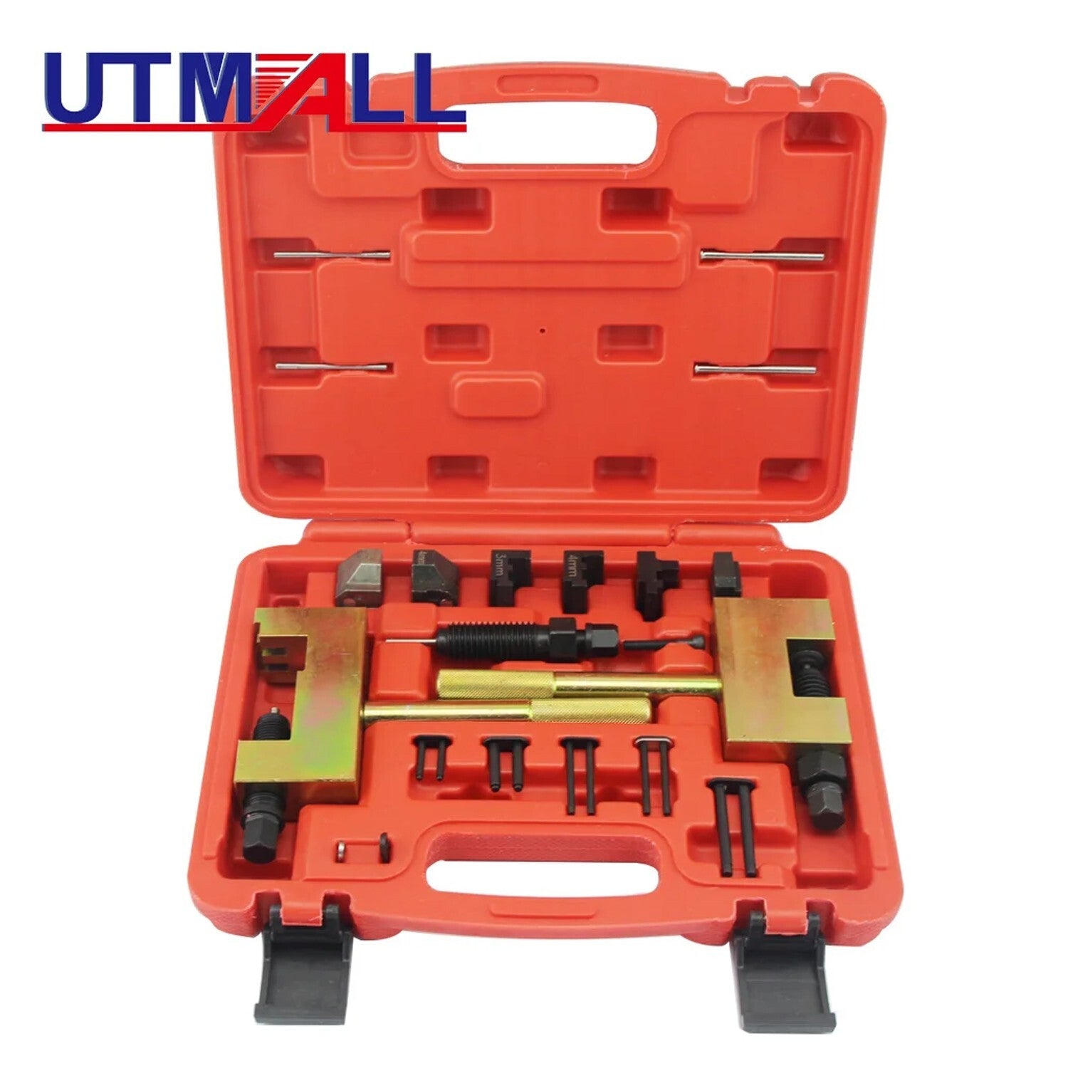 Engine timing chain rivet removal tool kit for Mercedes-Benz M271, M272, M273, and for BMW .