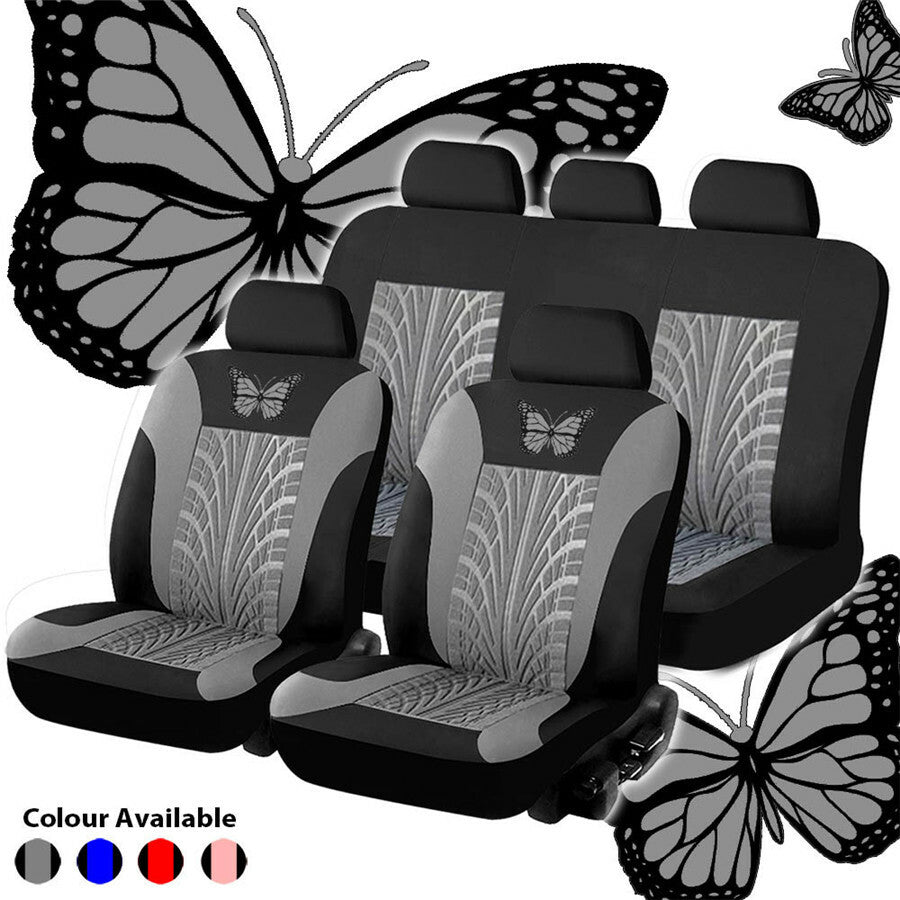 Full Car for Seat Cover Set Washable Fit for Toyota for Camry Black/Grey Headrest Covers
